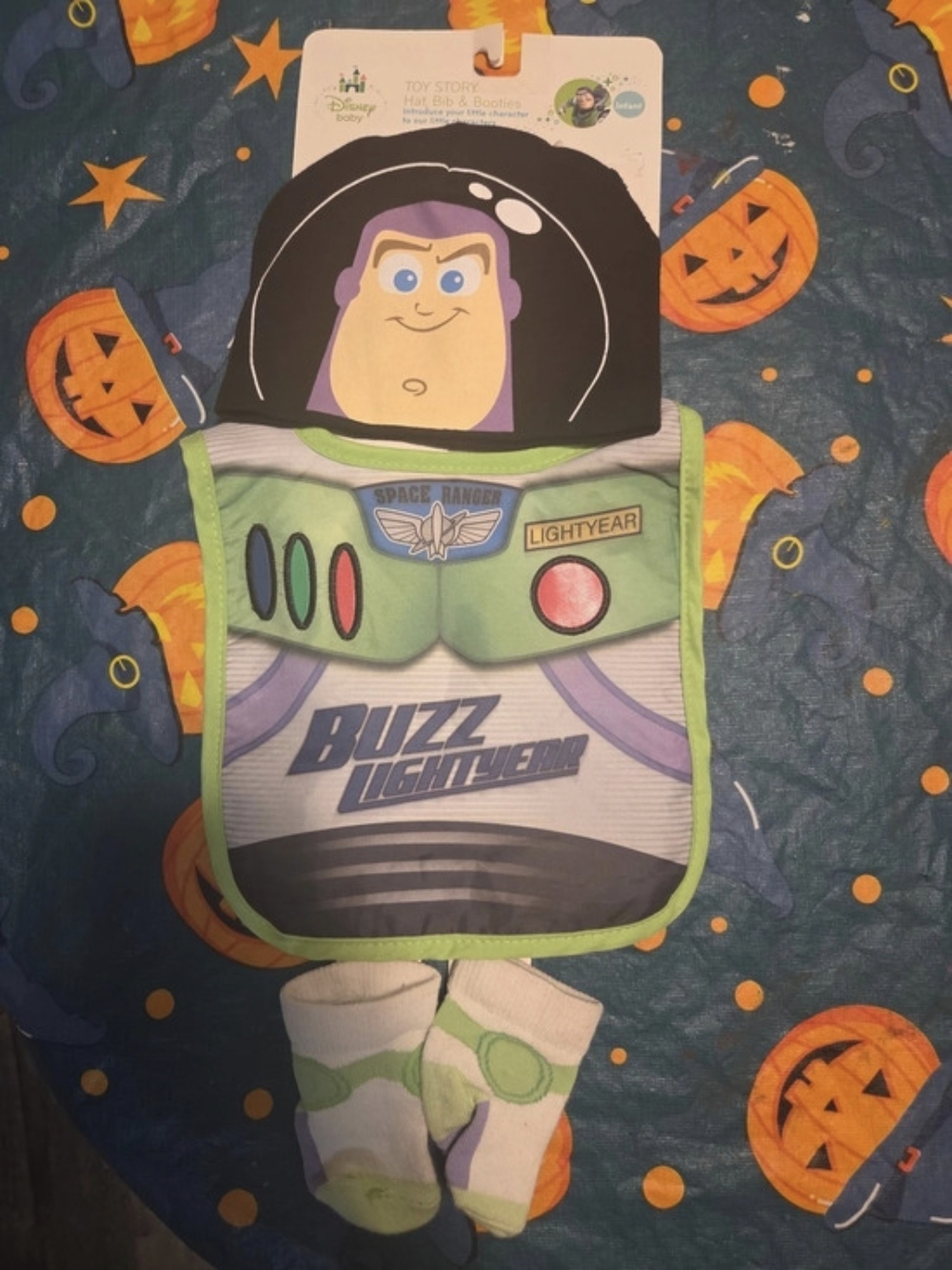 Disney Toy Story Buzz Lightyear Bib with Booties NWT
